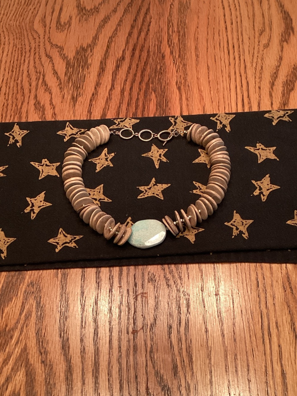 Bohemian style disc bead statement necklace